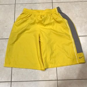 Yellow nike basketball shorts size 2XL